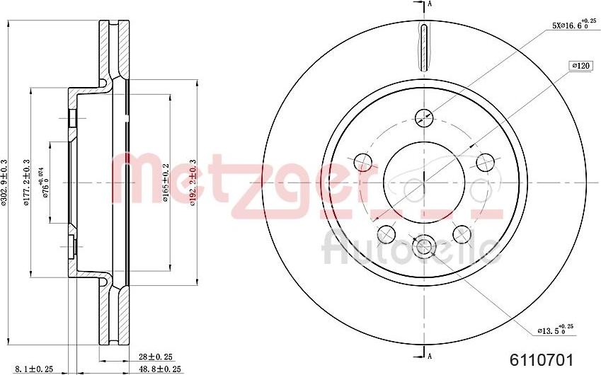 Metzger 6110701 - Kočioni disk www.molydon.hr