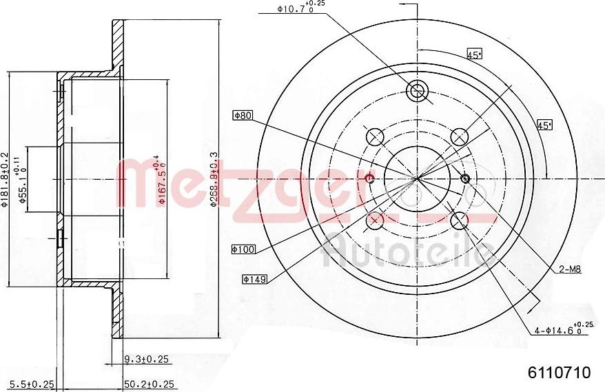 Metzger 6110710 - Kočioni disk www.molydon.hr