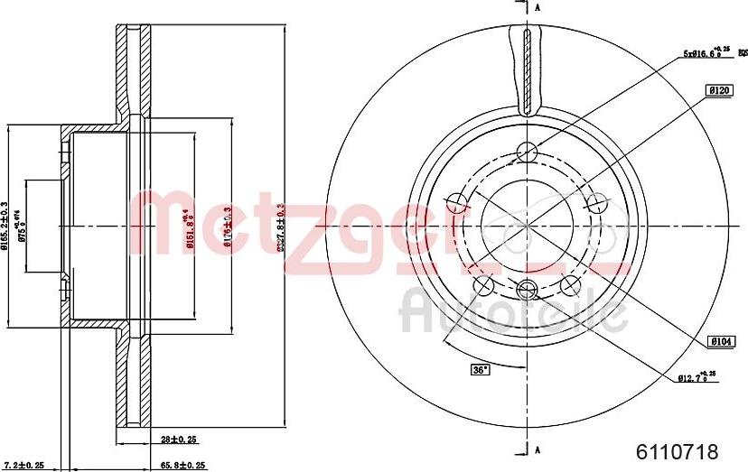 Metzger 6110718 - Kočioni disk www.molydon.hr