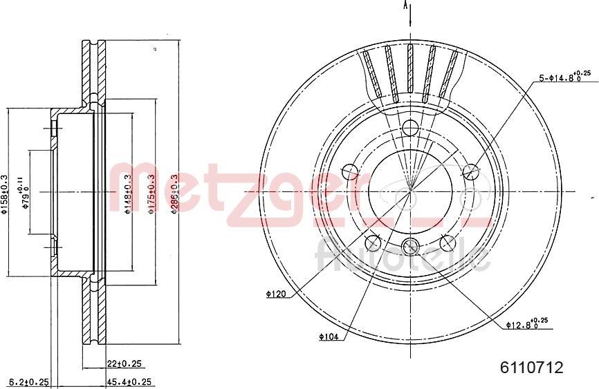 Metzger 6110712 - Kočioni disk www.molydon.hr