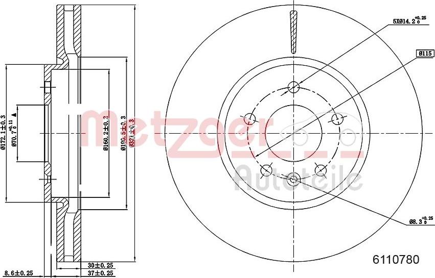 Metzger 6110780 - Kočioni disk www.molydon.hr