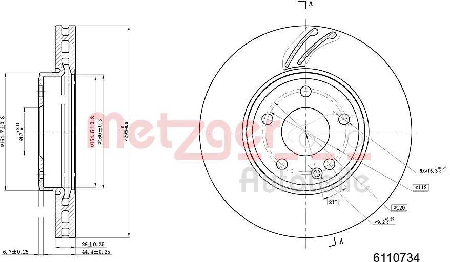 Metzger 6110734 - Kočioni disk www.molydon.hr