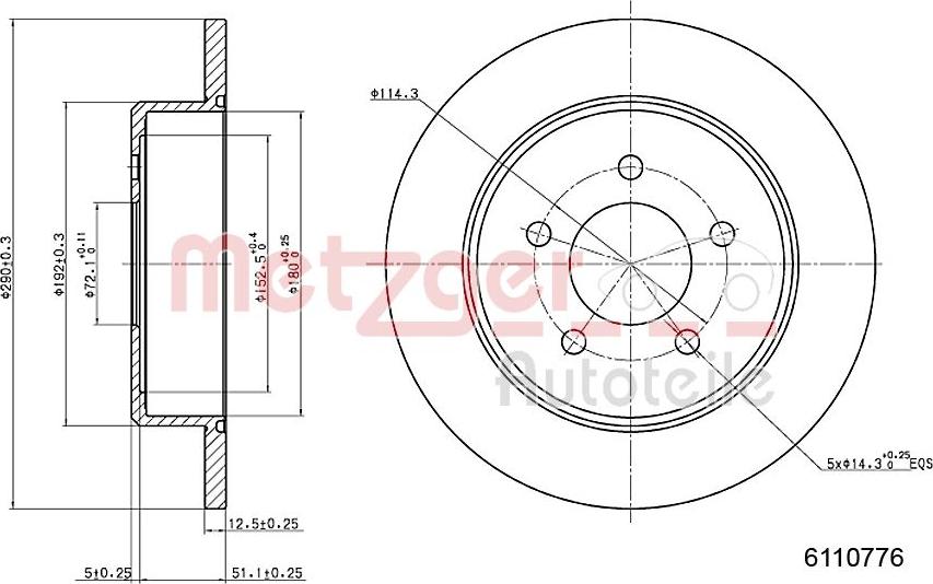 Metzger 6110776 - Kočioni disk www.molydon.hr