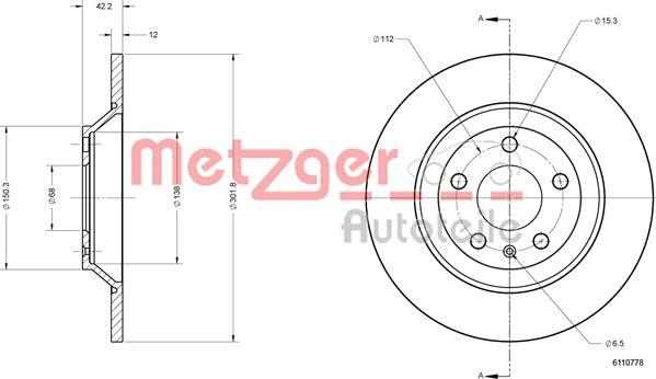 Metzger 6110778 - Kočioni disk www.molydon.hr