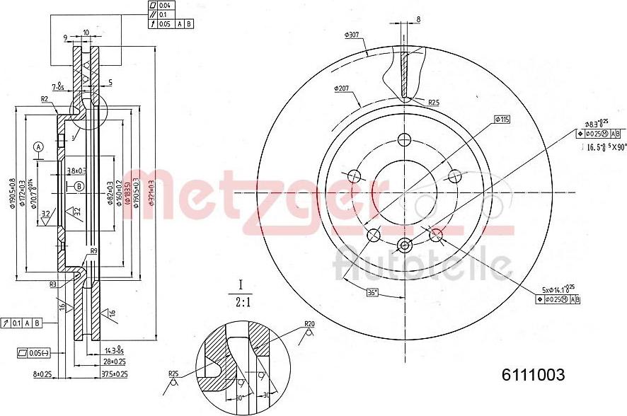 Metzger 6111003 - Kočioni disk www.molydon.hr