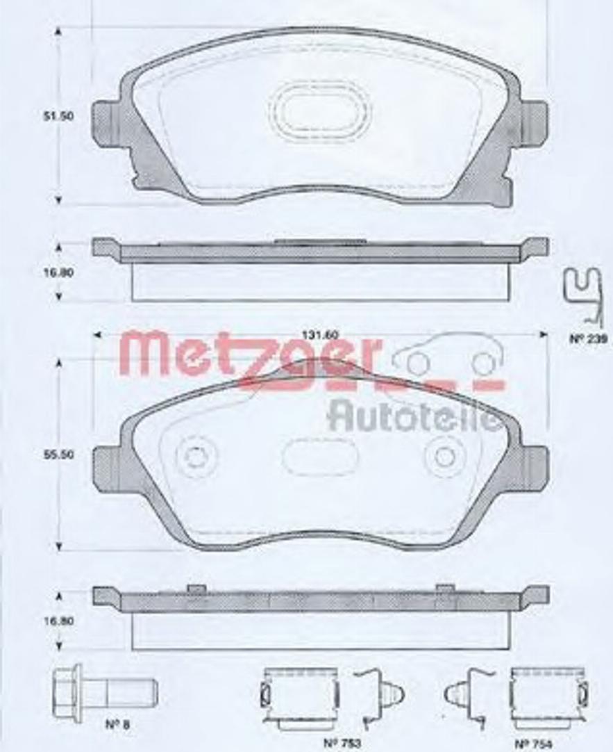 Metzger 077460 - Komplet Pločica, disk-kočnica www.molydon.hr