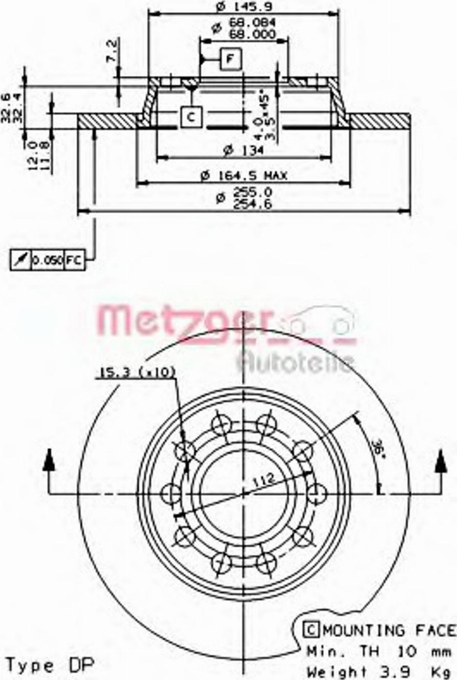 Metzger 14929 - Kočioni disk www.molydon.hr