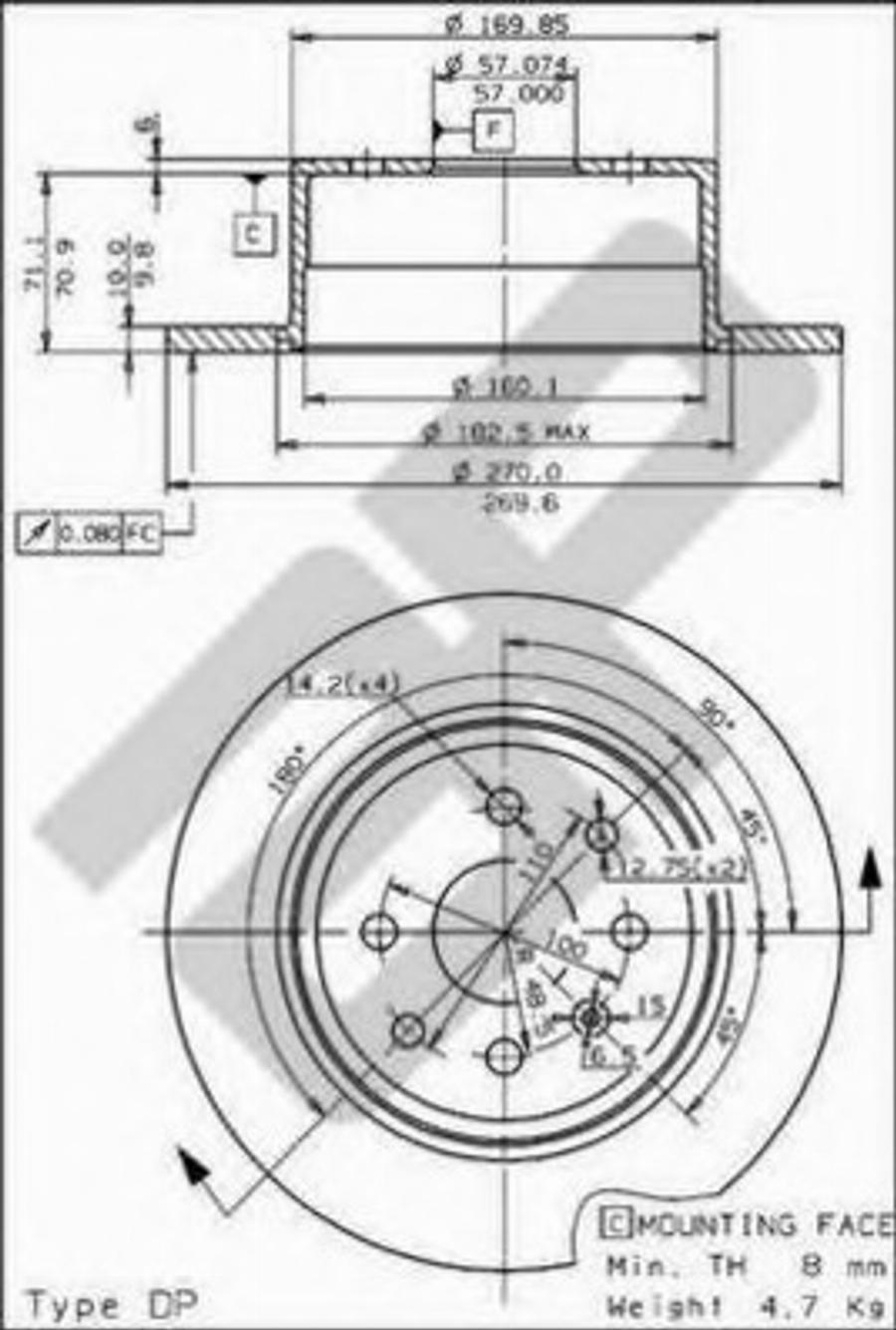 Metzger 14456 - Kočioni disk www.molydon.hr