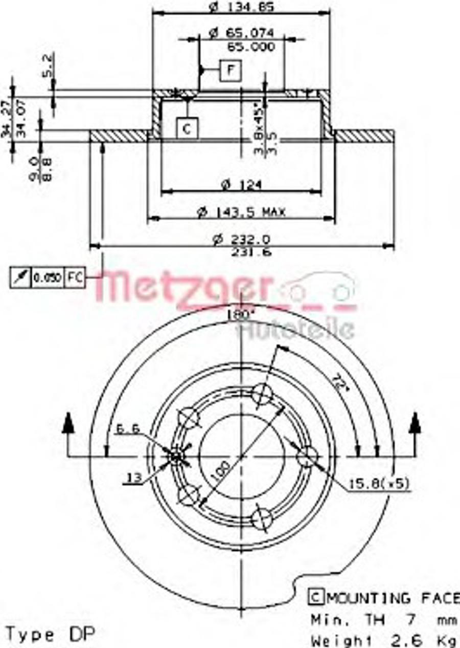 Metzger 14699V - Kočioni disk www.molydon.hr