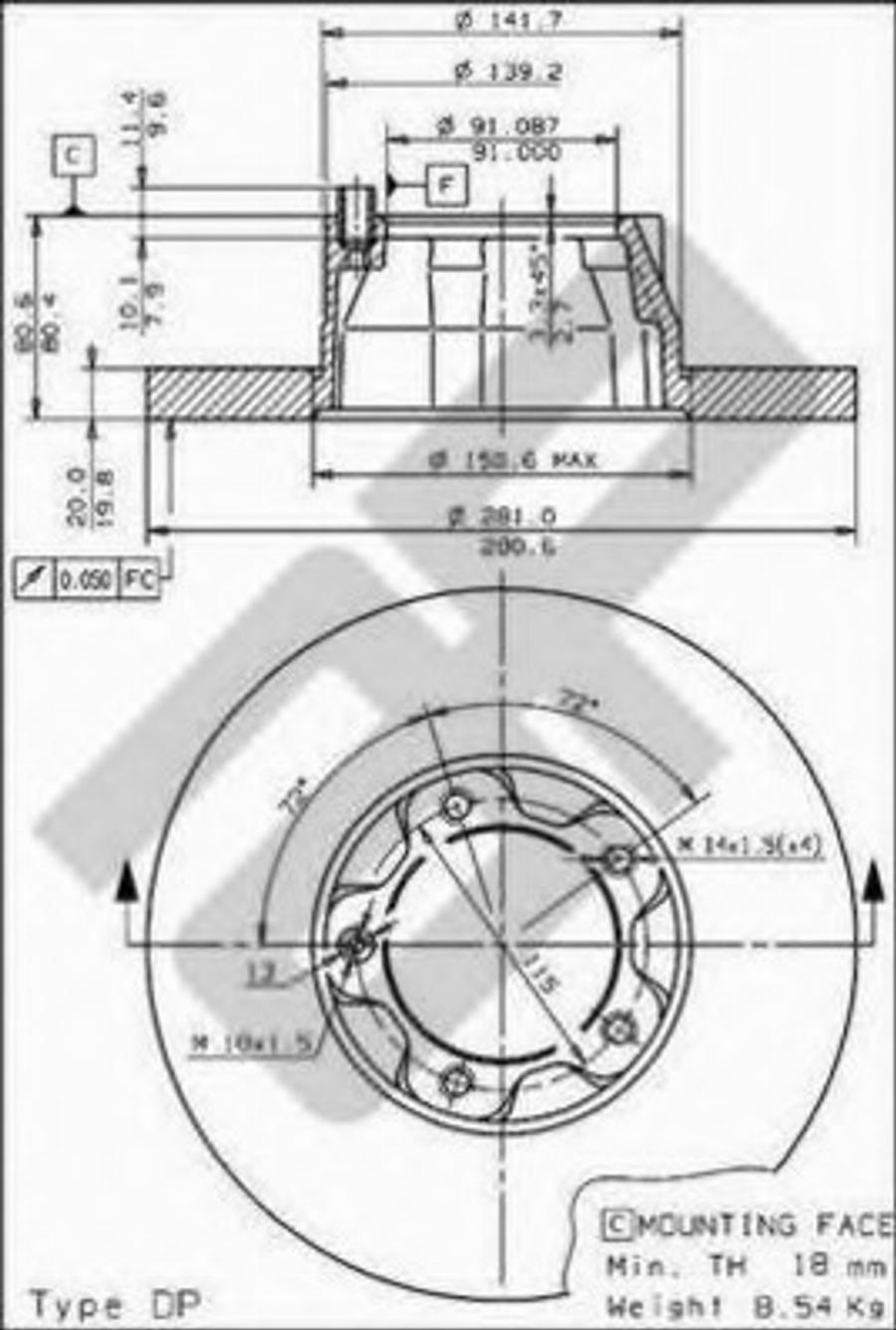 Metzger 14070 - Kočioni disk www.molydon.hr