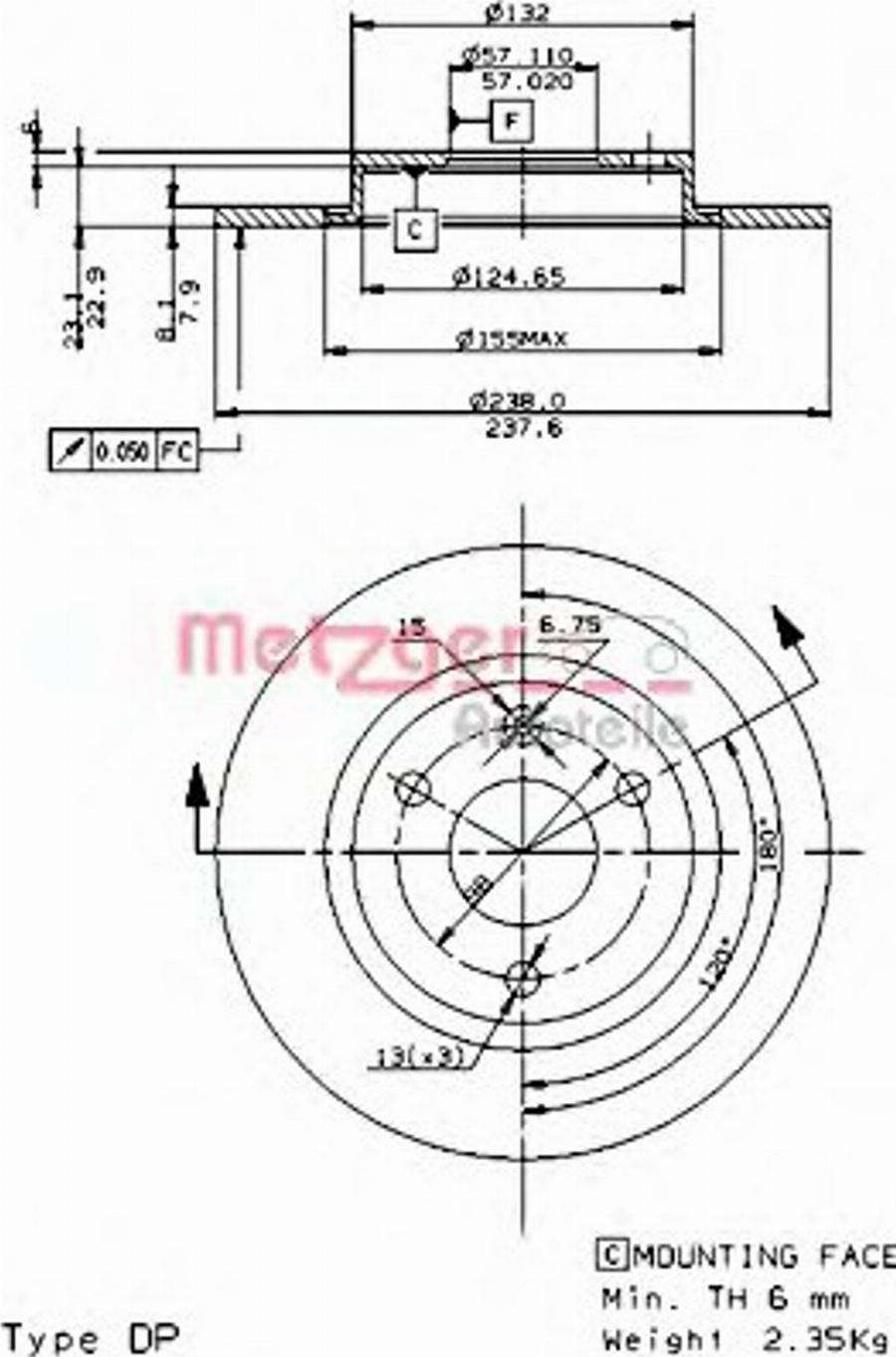 Metzger 14128E - Kočioni disk www.molydon.hr