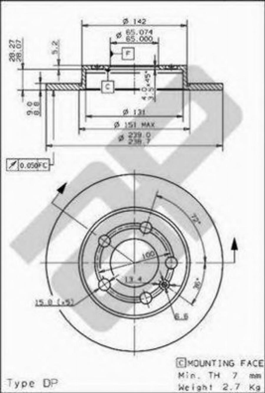 Metzger 14841 V - Kočioni disk www.molydon.hr