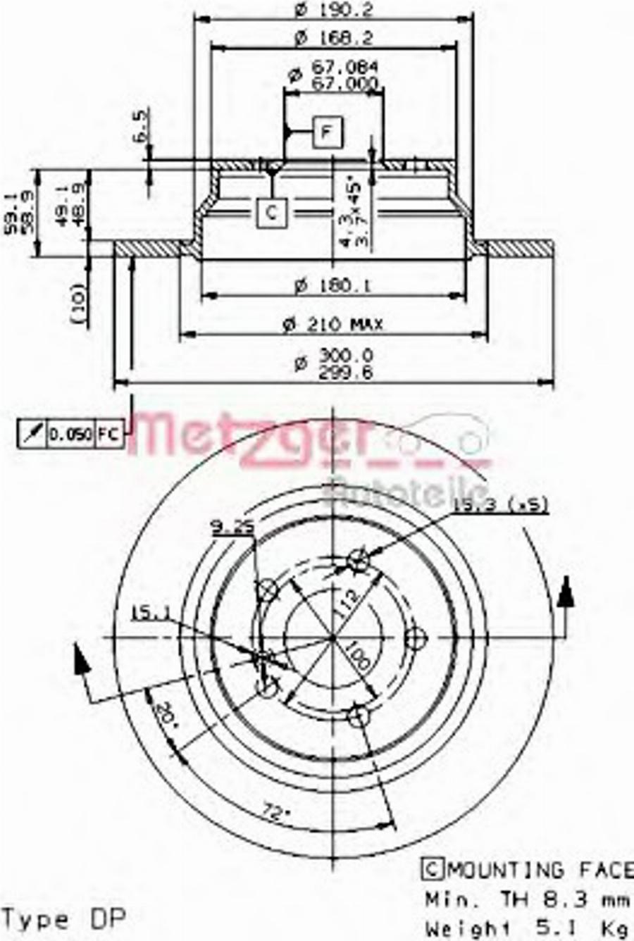 Metzger 14856 - Kočioni disk www.molydon.hr