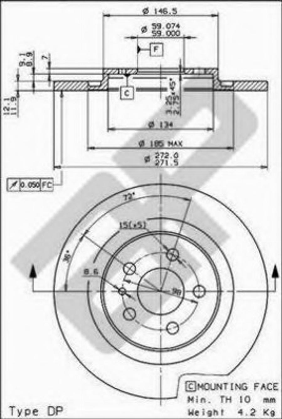 Metzger 14819 - Kočioni disk www.molydon.hr