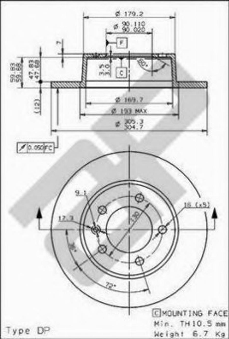 Metzger 14825 - Kočioni disk www.molydon.hr