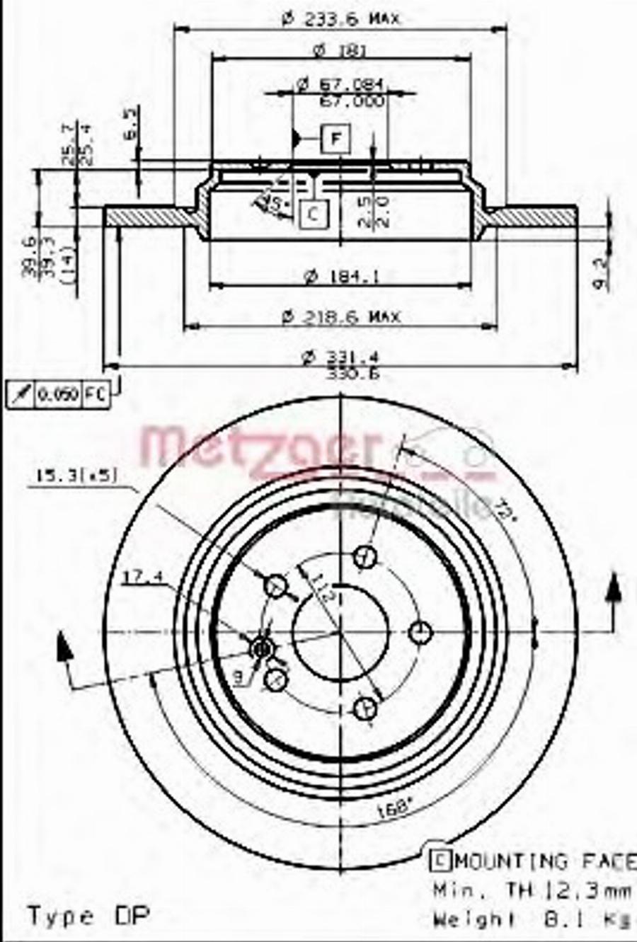 Metzger 15385V - Kočioni disk www.molydon.hr