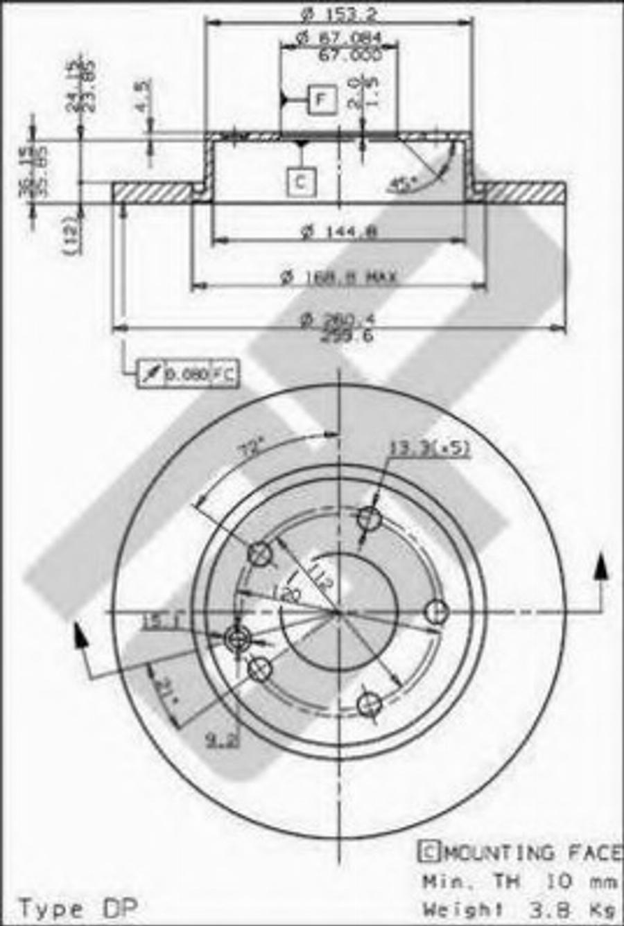 Metzger 15370V - Kočioni disk www.molydon.hr