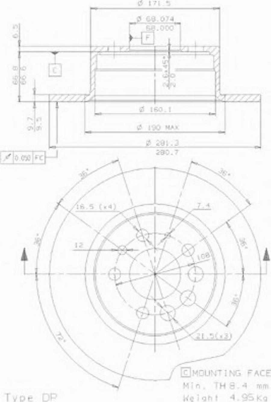 Metzger 10022E - Kočioni disk www.molydon.hr