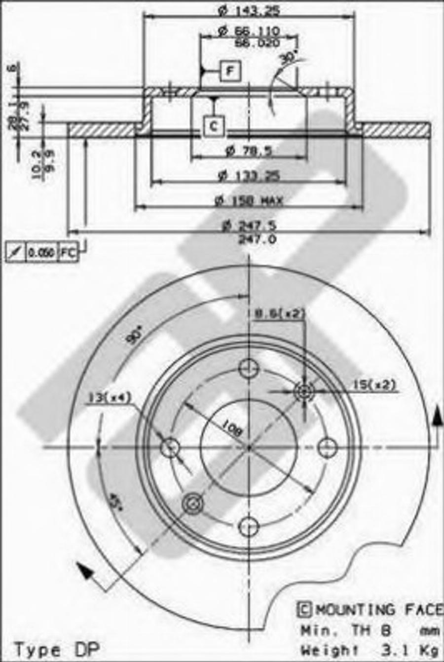 Metzger 10240 - Kočioni disk www.molydon.hr