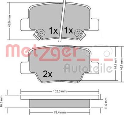 Metzger 1170410 - Komplet Pločica, disk-kočnica www.molydon.hr