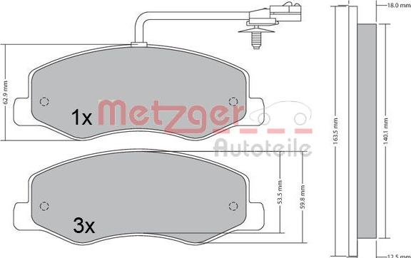 Metzger 1170595 - Komplet Pločica, disk-kočnica www.molydon.hr