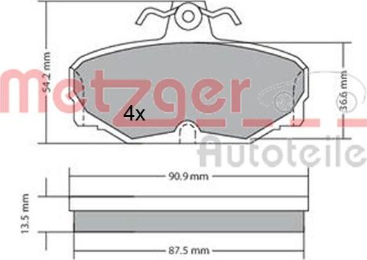 Metzger 1170570 - Komplet Pločica, disk-kočnica www.molydon.hr