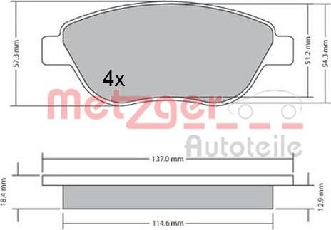 Metzger 1170651 - Komplet Pločica, disk-kočnica www.molydon.hr