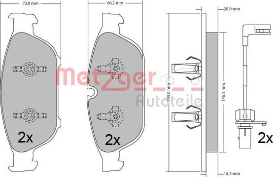 Metzger 1170657 - Komplet Pločica, disk-kočnica www.molydon.hr