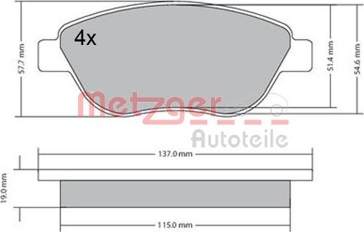 Metzger 1170614 - Komplet Pločica, disk-kočnica www.molydon.hr