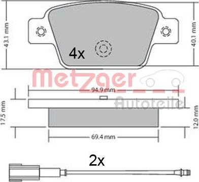 Metzger 1170682 - Komplet Pločica, disk-kočnica www.molydon.hr