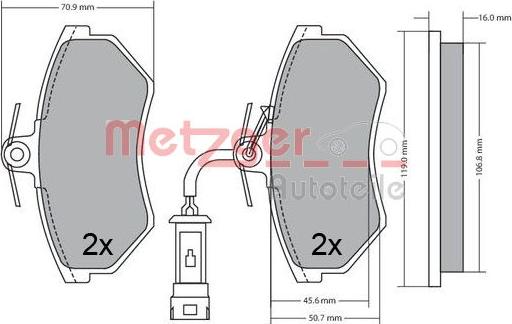 Metzger 1170623 - Komplet Pločica, disk-kočnica www.molydon.hr