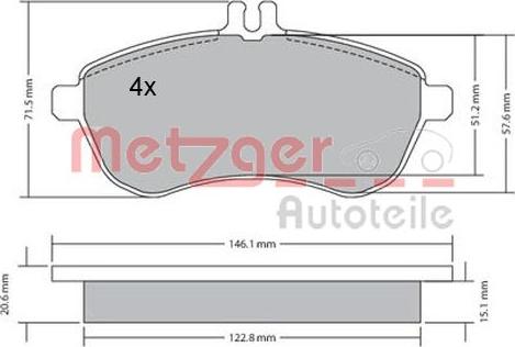 Metzger 1170046 - Komplet Pločica, disk-kočnica www.molydon.hr