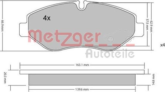 Metzger 1170040 - Komplet Pločica, disk-kočnica www.molydon.hr