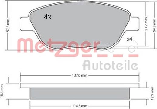 Metzger 1170048 - Komplet Pločica, disk-kočnica www.molydon.hr