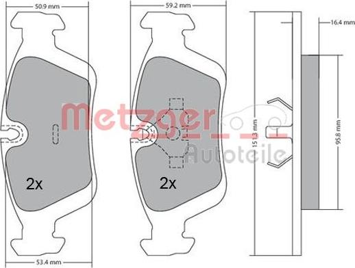 Metzger 1170043 - Komplet Pločica, disk-kočnica www.molydon.hr