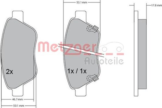 Metzger 1170057 - Komplet Pločica, disk-kočnica www.molydon.hr