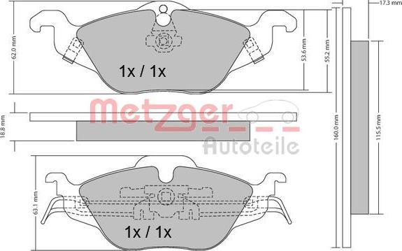 Metzger 1170063 - Komplet Pločica, disk-kočnica www.molydon.hr