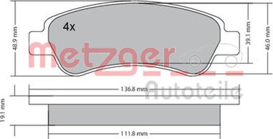 Metzger 1170085 - Komplet Pločica, disk-kočnica www.molydon.hr