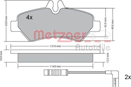 Metzger 1170037 - Komplet Pločica, disk-kočnica www.molydon.hr