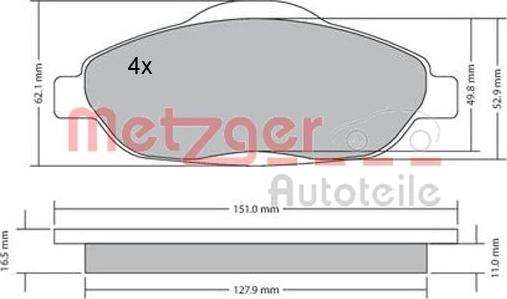 Metzger 1170194 - Komplet Pločica, disk-kočnica www.molydon.hr