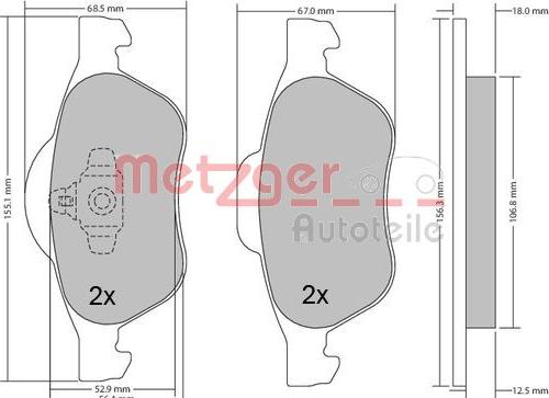 Metzger 1170155 - Komplet Pločica, disk-kočnica www.molydon.hr