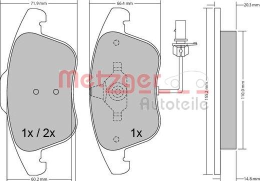 Metzger 1170156 - Komplet Pločica, disk-kočnica www.molydon.hr