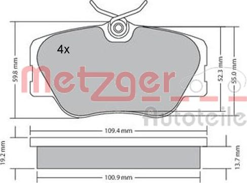 Metzger 1170151 - Komplet Pločica, disk-kočnica www.molydon.hr