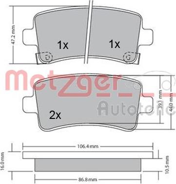 Metzger 1170152 - Komplet Pločica, disk-kočnica www.molydon.hr