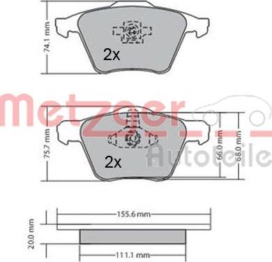 Metzger 1170130 - Komplet Pločica, disk-kočnica www.molydon.hr