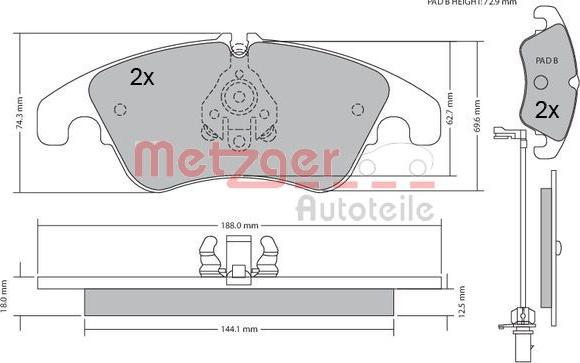 Metzger 1170127 - Komplet Pločica, disk-kočnica www.molydon.hr