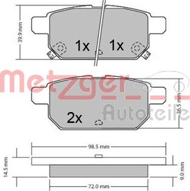 Metzger 1170360 - Komplet Pločica, disk-kočnica www.molydon.hr