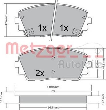 Metzger 1170361 - Komplet Pločica, disk-kočnica www.molydon.hr