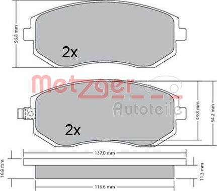 Metzger 1170312 - Komplet Pločica, disk-kočnica www.molydon.hr