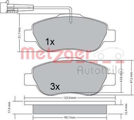 Metzger 1170382 - Komplet Pločica, disk-kočnica www.molydon.hr